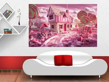 Pasirinktinis dydis 3d foto tapetai kambarį lova freskos stiklo candy house 3d vaizdo sofa-lova, TV foną, sienos, sienų tapetai