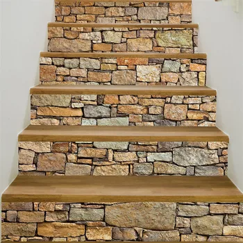 18x100cmx6/13pcs Modeliavimas Akmens Sienos, Laiptai Lipdukas Namų Puošybai Decal lipnios Tapetai Renovacijos Laiptai Freskomis