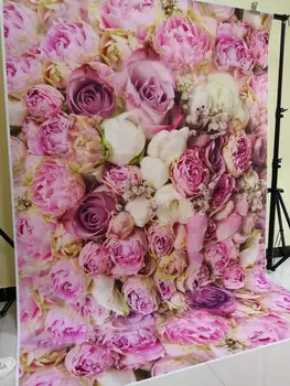 Rožių Gėlių Sienos Fone Naujagimiams Kūdikių Dušas, Portretai, Fotografijos Fonas Photo Booth Studija Šalies Milžinišką Gėlių Atgal Lašas