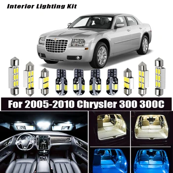 17Pcs T10 Canbus Balti LED Žibintai Lemputės Interjero Rinkinys Žemėlapis Dome Kamieno Licenciją Plokštelės Šviesos Tinka 2005-2010 m. Chrysler 300 300C 300M