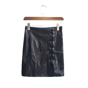 2020 Moterų sijonas sprogstamųjų diržo pagal atvirą stalo Odinis sijonas, aukšto Wrap hip hip sijonas tvarstis juoda plius dydžio sijonas