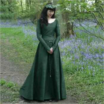 Europos Karnavalas Elf Cosplay Kostiumai, Moteris Ilgai Princesė Dress Renesanso Maskuotis Viktorijos Moterų Viduramžių Suknelė