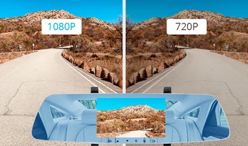 E-ACE Automobilių Dvr FHD 1080P galinio vaizdo Veidrodis, G-sensorius DashCam Naktinio Matymo Vaizdo įrašymo Dual Lens Car Camera Su Galinio vaizdo Objektyvas