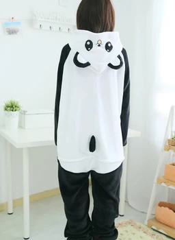 Kigurumi Naujas Žiemos Anime Pižama Panda Cosplay Kostiumų Pižamos Hoodies Suaugusiųjų Animacinių Filmų Gyvūnų Onesies Sleepwear