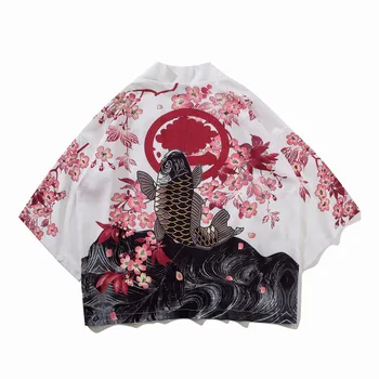17Colors Rytų Japonijos Tradicinių Kostiumai Vyrų Mados Kimono Haori Cardigan Moters Vasaros Plona Striukė Paplūdimio Drabužiai Apsiaustu