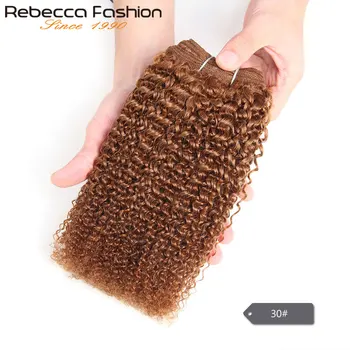 Rebecca Afro Keistą Pynimo Garbanotais Plaukais 1 Gabalas, Tik Brazilijos Žmogaus Plaukų Pynimas Ryšulių Spręsti #27 #30 Raudonos Remy Hair Extension