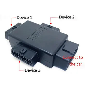 16 Pin OBD2 Automobilio Jungties Kištuko 1 Patinas 3 Patelės ELM327 Multi-funkcija Plug Diagnostikos Kabeliai Įrankis Automobilio Jungties Adapteris