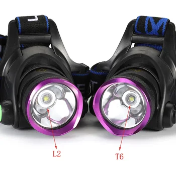 Aukštus liumenų LED Žibintai T6/L2 Šviesų Žibinto priekinio Žibinto Šviesos, lauko kempingas