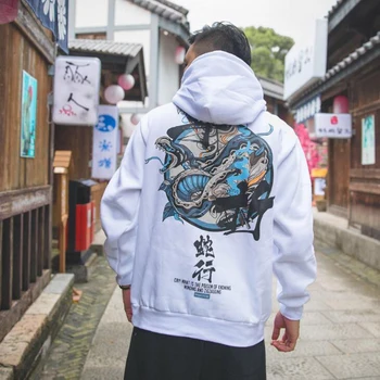 Vyrų Rudens Mados Kietas Hip-Hop Hoodies Japonijos Laisvalaikio Megztiniai Streetwear Vyrų Laisvas Megztinis Harajuku Vyrų Velnias Hoodie