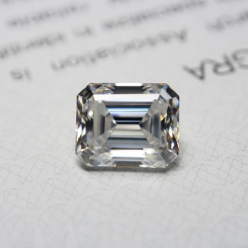 Lab Sukūrė deimantai, Smaragdas Iškirpti 5*7mm 0.98 karatų VVS Moissanite Super White Moissanite žiedas priėmimo