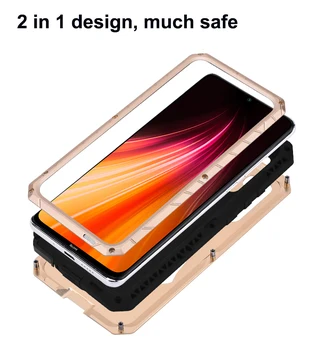 Atveju Xiaomi Redmi Pastaba 7 8 9 9T 9S 10 Lite CC9 Pro K20 K30 Max3 Mix2 F1 atsparus smūgiams Sunkiųjų Bakas Aliuminio Metalo Dangčiu