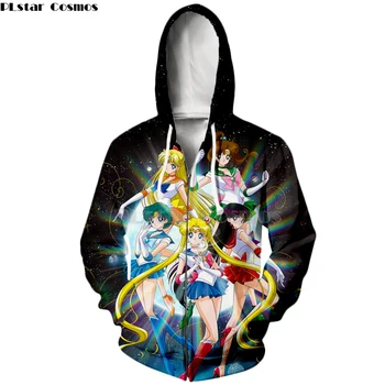 Kawaii Marškinėliai vyrams wemom Viršūnes hoodie palaidinukė Harajuku Saldus 3D Spausdinimo Sailor Moon Prarasti Plius Dydis streetwear Femme -1