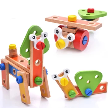 Montessori Žaislas Gyvūnų Medinės Dėlionės pamatas Žaislai 