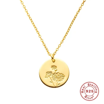 Aide 925 Sterlingas Sidabro Karoliai Moterų Daisy Modelio Apvalūs Astrolabe Karoliai Pakabukai Bijoux Femme Šalies Stiliaus Fine Jewelry