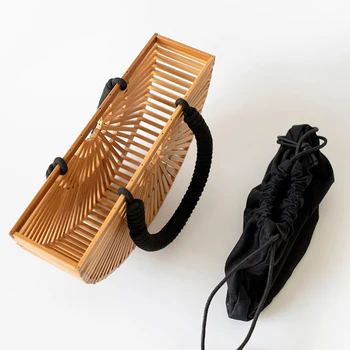 Paplūdimio krepšys aplinkos maišelį Kūrybos antikos stiliaus mados bambuko audiniai krepšys vieną petį pečių maišą lauko pinti, austi krepšys
