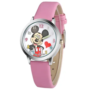Mickey Mouse Animacinių filmų Laikrodis Mickey Diržo Mados Žiūrėti Vaikams Kvarco Žiūrėti Vaikai Laikrodžiai dovanos Berniukai Kvarcas yra Silicio Lydinio