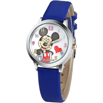 Mickey Mouse Animacinių filmų Laikrodis Mickey Diržo Mados Žiūrėti Vaikams Kvarco Žiūrėti Vaikai Laikrodžiai dovanos Berniukai Kvarcas yra Silicio Lydinio