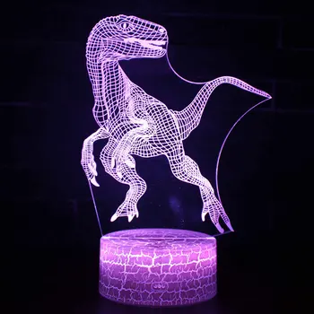 Raptors tema 3D LED Lempos naktį šviesos 7 Spalvų Keitimas Palieskite Nuotaika Lempos Kalėdinių Dropshippping