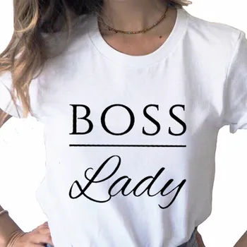 Bosas Ponia Laiškas Spausdinti Moterų Harajuku marškinėliai Moteriška Juokinga Laisvalaikio Mados Estetikos Viršūnių Tee,Lašas Laivas