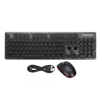 Multimedijos 2.4 G Wireless Keyboard Mouse Combo Įkrovimo Išjungti LED Backlit Gaming Keyboard Mouse Pad Set