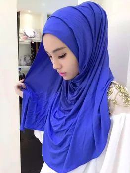(12 vnt/lot), naujo dizaino paprastas džersis medvilnės momentinių skaros, paslysti ant musulmonų hijab šalikas hw214