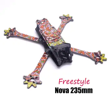 FPV Nova Freestyle 235 235mm Tiesa-X rėmo 3k Visas Anglies Pluošto w/ 4mm ginklus Quadcopter FPV Lenktynių Drone