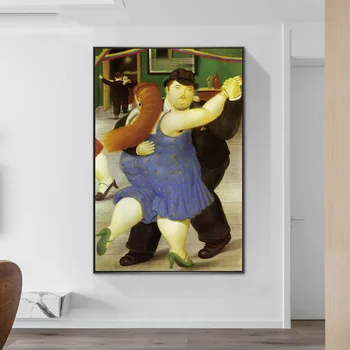 Šokėjai D. Fernando Botero Garsaus Meno Drobė Paveikslų Ant Sienos Menas, Plakatų Ir grafikos Šiuolaikinio Meno Nuotrauką Namų Sienų Dekoras