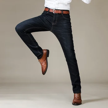Verslo Atsitiktinis Slim Stretch Džinsai Nauji vyriški Prekės ženklo Mados Džinsus 80s Klasikinės Kelnės aukštos kokybės Džinsinio audinio Kelnės dropshipping