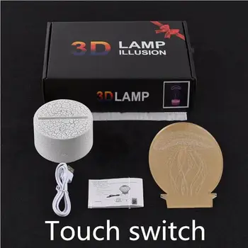 3d Stalo Lempa, Miegamojo Remote Touch Usb Ir Baterijos Energijos Tiekimo Modernus Stalo šviesaus Kalėdų Dovana Vaikams, Žaislai