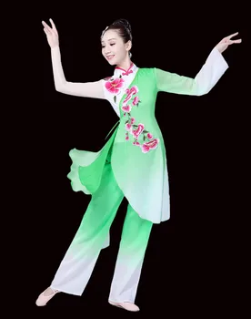 Moteris ir mergina Yangge Klasikinio šokio kostiumai elegantiškas daina tinka suaugusiųjų Kinijos ventiliatorius šokių nacionalinės šokio spektaklis drabužiai