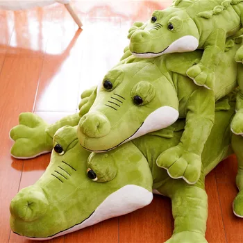 Cartoon Didelis Žalias Krokodilas Pagalvėlė Įdaryti Pliušinis Žaislas, Minkšti Dideli Krokodilai Miega Pagalvės Vaikams Suaugusiųjų Žaislai, 3 Dydis