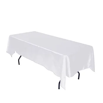 Aukštos kokybės hotel restaurant stačiakampio formos vestuvių stalo dangtis pokylių šalis dekoro balta satino staltiesės
