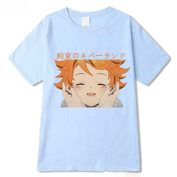 Pažadėjo Neverland Moterys T-Shirt Anime Katė Harajuku Trumpas Rankovės Streetwear marškinėliai Atsitiktinis Marškinėlius Homme