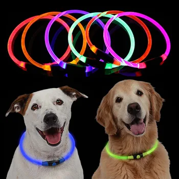 LED Šunų Antkaklis Šviesą, Spindinčią Mažylis Naktį Saugos naminių Gyvūnėlių Apykaklės už Mažas Vidutinis Didelis Šunys C44