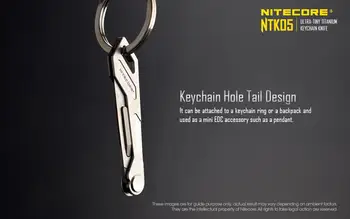 NITECORE NTK05 Mini Titano Naudingumas Peilis Nešiojamų EDC Kempingas Keychain Peiliai Įrankis