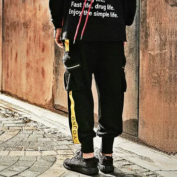 Thintenda 2020 Vyrų Mados Dryžuotas Kratinys Haremas Pants Mens Hip-Hop Spausdinti Atsitiktinis Poilsiu Sweatpants Kelnės Vyrų Streetwear