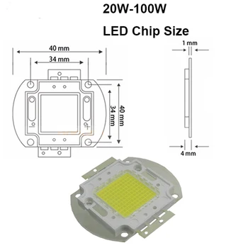 1Pcs Bridgelux High Power LED Chip 3W 5W 10W 20W 30W 50W 100W SMD LED Lempos COB Balta / Šiltai Balta apšvietimo Prožektorius Prožektorius