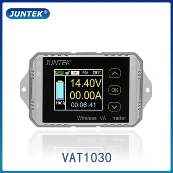 JUNTEK VAT1030 100V 30A Belaidžio ammeter voltmeter baterijos talpa stebėsenos kulono counter 12V 24V 48V spalvotas ekranas matuoklis