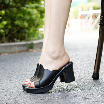 GKTINOO Moterų Sandalai, Šlepetės 2020 Metų Vasaros 7cm Aukšti Kulniukai Moterų Bateliai Moteris Šlepetės Vasaros Sandalai Laisvalaikio Bateliai