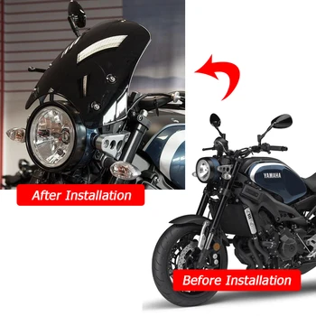 Už Yamaha XSR900 XSR 900. 2016 m. 2017 m. 2018 m. 2019 m. 2020 Motociklo Priekinio stiklo priekinio, galinio Stiklo pertvara nuo Vėjo Flyscreen su Laikikliu Dūmų