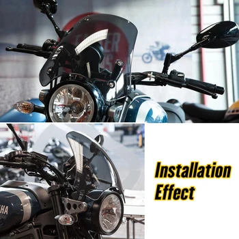 Už Yamaha XSR900 XSR 900. 2016 m. 2017 m. 2018 m. 2019 m. 2020 Motociklo Priekinio stiklo priekinio, galinio Stiklo pertvara nuo Vėjo Flyscreen su Laikikliu Dūmų