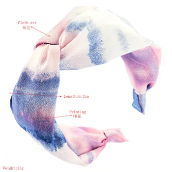 Korėjos versija wide-band spalvų spausdinimo žvaigždėtas dangus modelis rišti lankelis moterų plaukų clipper paprasta laukinių mados lankelis
