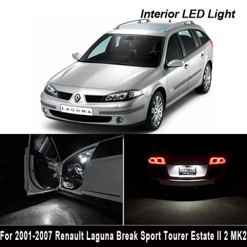 18Pc x 2001-2007 Renault Laguna Break Sport Tourer (Universalas II 2 MK2 Klaidų, LED Lemputes, Interjero Žemėlapio Skaitymo Lemputė Rinkinys