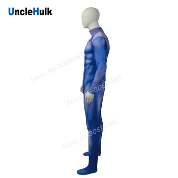 Tamsiai Mėlynos ir Baltos Raumenų Formos Spandex Kostiumas Helovinas Kostiumas - ZS112 | UncleHulk