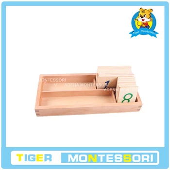 Montessori matematikos nedidelė Medinė Skaičių Kortelės, Su dėžute (1-1000) žaislas
