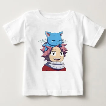 Japonų Anime Marškinėliai Fairy Tail Vasaros Berniukai Vaikams Drabužių Medvilnės Marškinėliai, Vaikų Drabužiai Marškinėlius Berniukų Grynos medvilnės marškinėliai