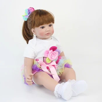 60cm Silikono Reborn Baby Lėlės, Žaislai, Pavyzdžiui, Nekilnojamojo Vinilo Princesė Bamblys Kūdikių Lėlės Mergaitėms Bonecas Gimtadienio Dovana Metu Žaisti Namuose