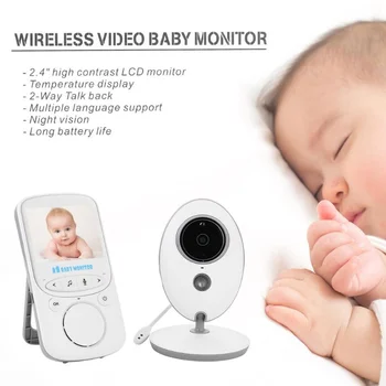 VB605 Nešiojamų 2,4 Colių LCD Wireless Baby Monitor Video Radijo Auklė Kamera, Domofonas IR Bebe Cam Walkie Kalbėti Aukle LCD Garso
