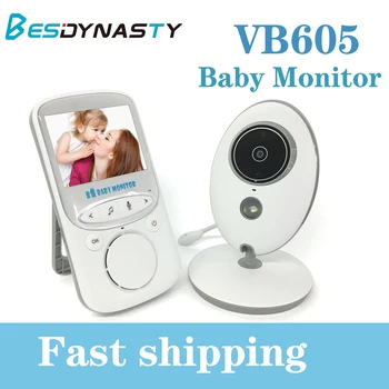 VB605 Nešiojamų 2,4 Colių LCD Wireless Baby Monitor Video Radijo Auklė Kamera, Domofonas IR Bebe Cam Walkie Kalbėti Aukle LCD Garso