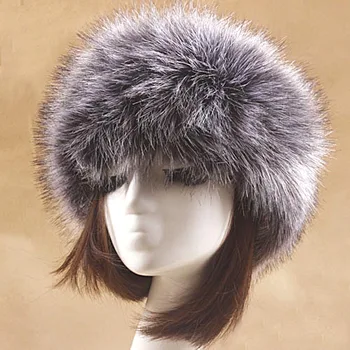 Rudenį, Žiemą Rusijos Mados Unisex Bombonešis Skrybėlę Lankelis Moterys, Vyrai, Kailiniai Skrybėlės Storas Šiltas Dirbtiniais Fox Fur Fuffy Bžūp Galvos Apdangalai